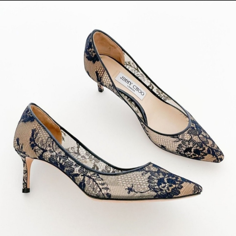 Jimmy Choo Luna Black Lace Heels